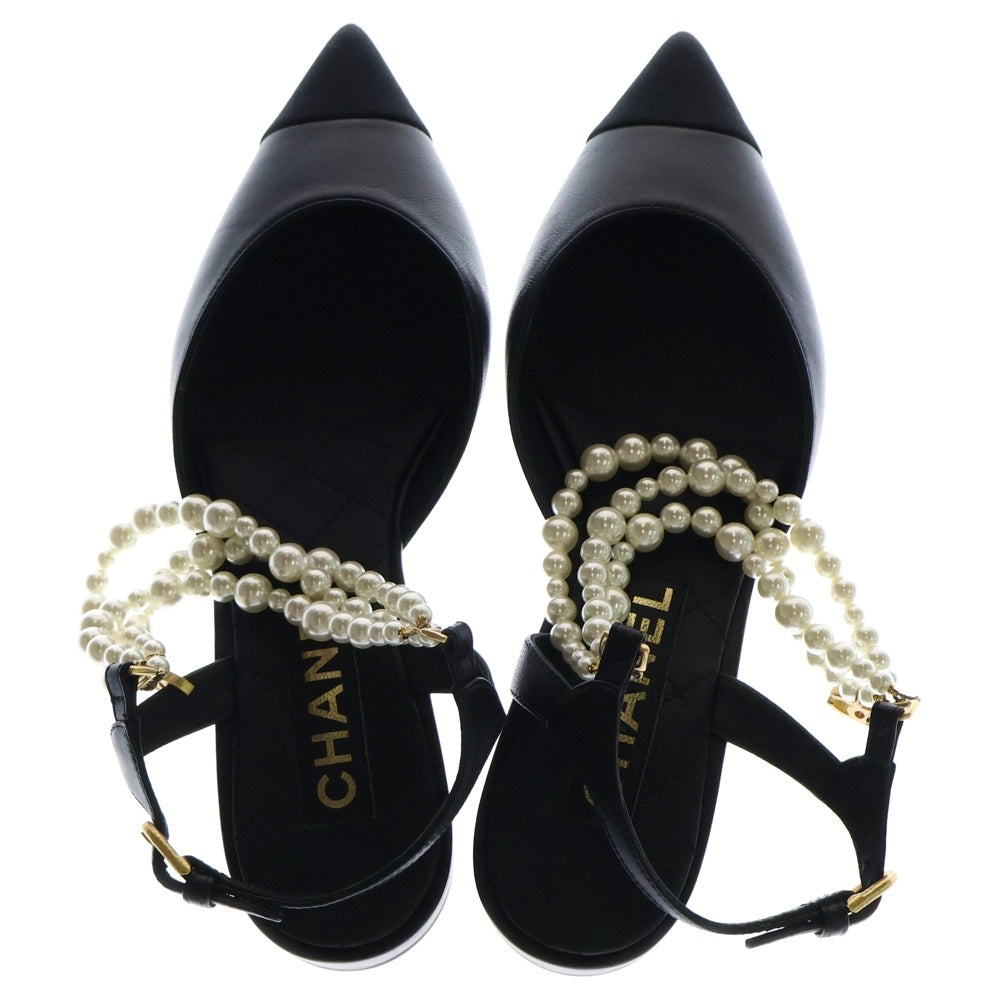 CHANEL(シャネル) 21AW ココマーク パールパンプス シューズ ブラック #38 G37534