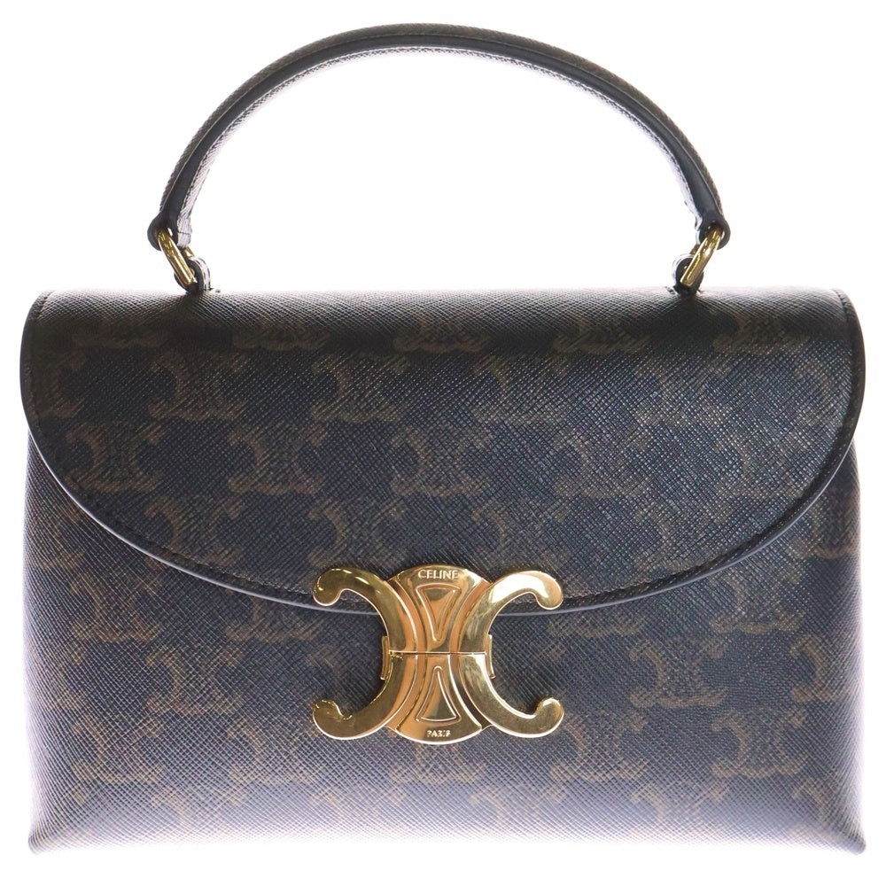 CELINE(セリーヌ) Teen Nino ティーン ニノ トリオンフ レザー2WAYハンドバッグ ショルダーバッグ ブラウン