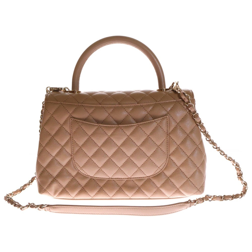 CHANEL(シャネル) ココハンドル29 2WAY チェーン ハンドバッグ ショルダーバッグ ベージュ キャビアスキン ゴールド金具 A92991