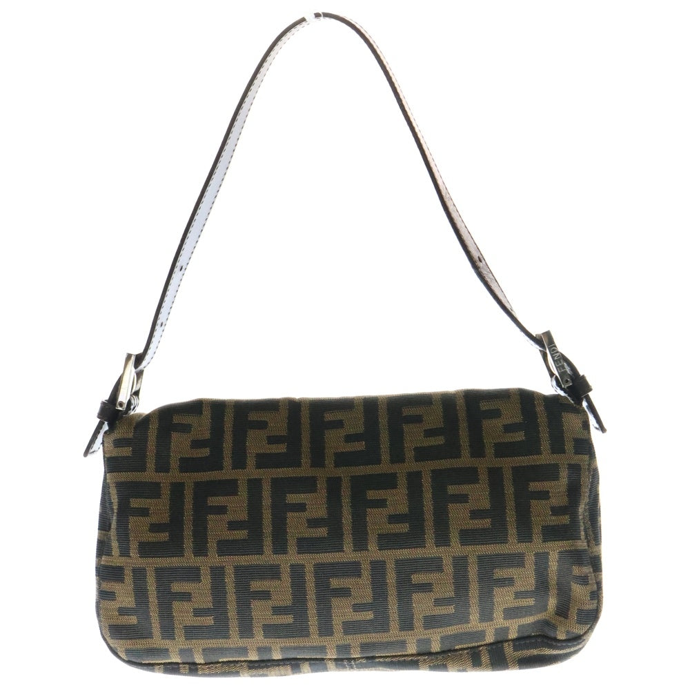 FENDI(フェンディ) ズッカ柄 マンマバケット ワンショルダー ハンドバッグ キャンバス×レザー ブラウン シルバー金具