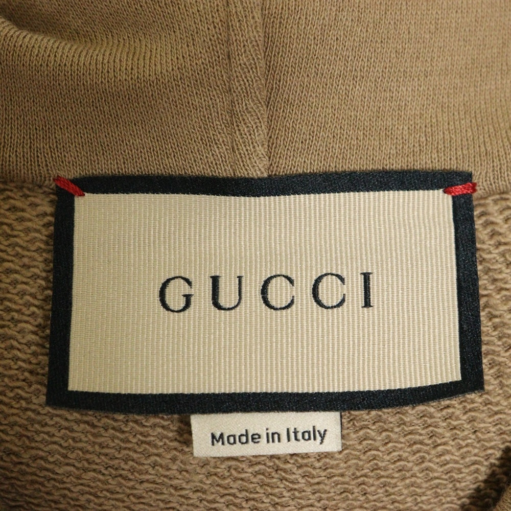 GUCCI(グッチ) ウェブ シェリーライン ハーフジップ プルオーバースウェット パーカー フーディー ベージュ 644656