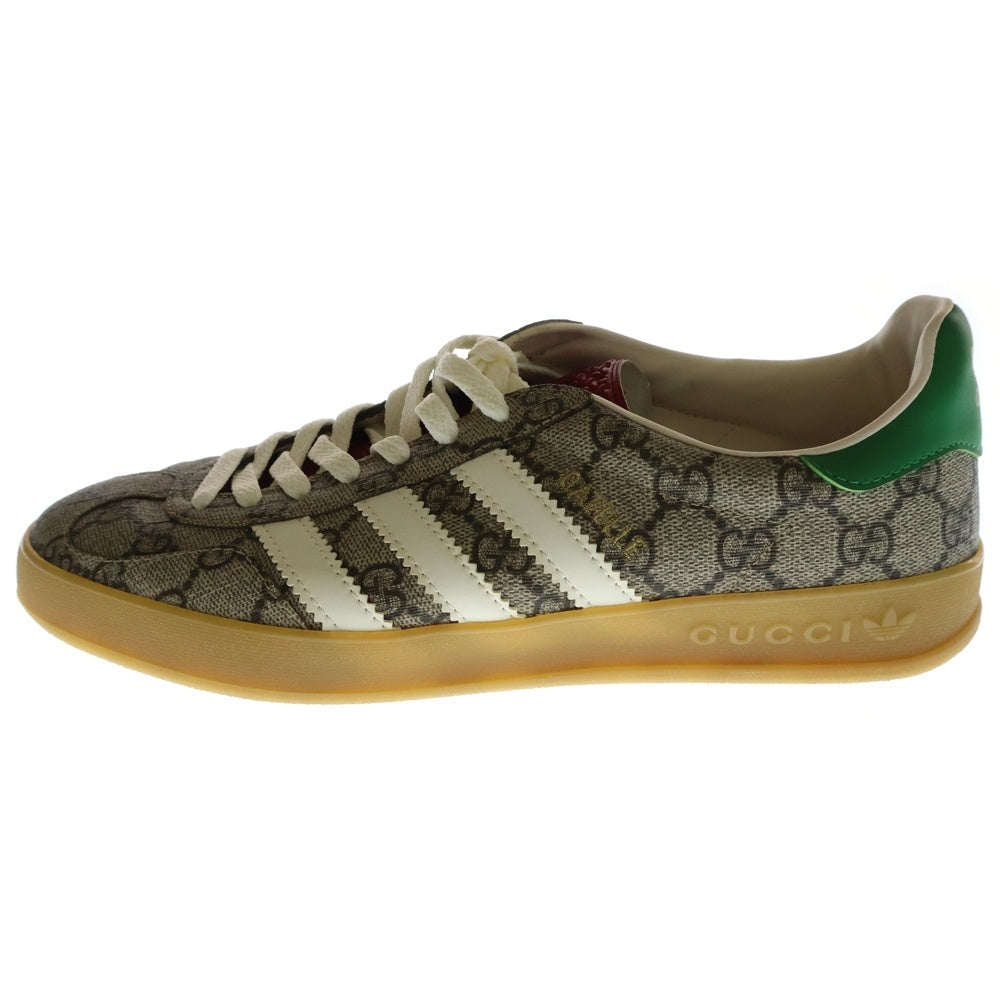 GUCCI(グッチ) ガゼル GGスプリーム PVC キャンバス レザー ローカットシューズ スニーカー ブラウン US8.5/26.5cm IE2262 715222