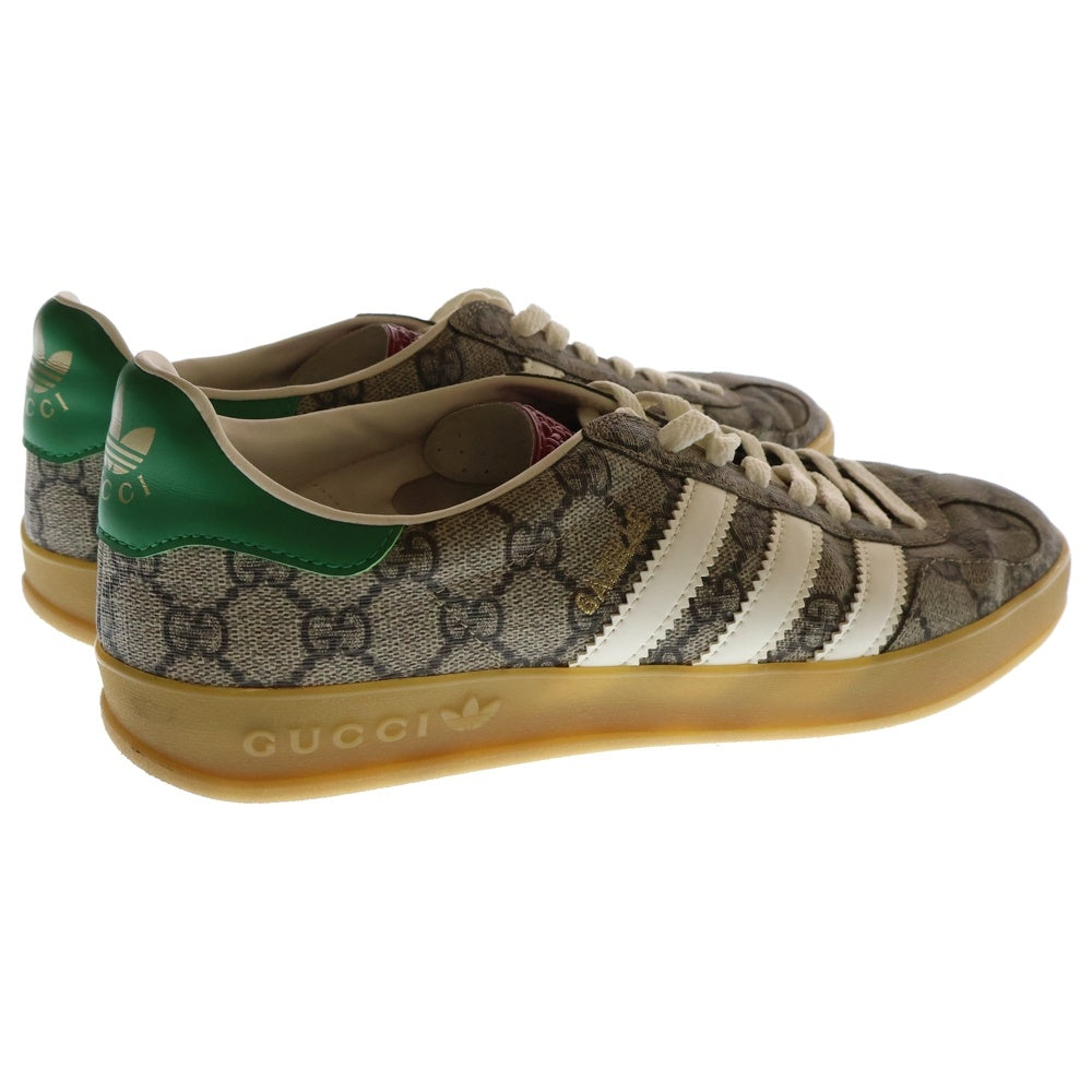GUCCI(グッチ) ガゼル GGスプリーム PVC キャンバス レザー ローカットシューズ スニーカー ブラウン US8.5/26.5cm IE2262 715222