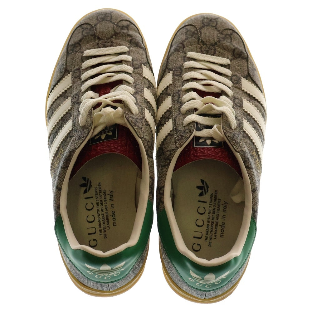 GUCCI(グッチ) ガゼル GGスプリーム PVC キャンバス レザー ローカットシューズ スニーカー ブラウン US8.5/26.5cm IE2262 715222