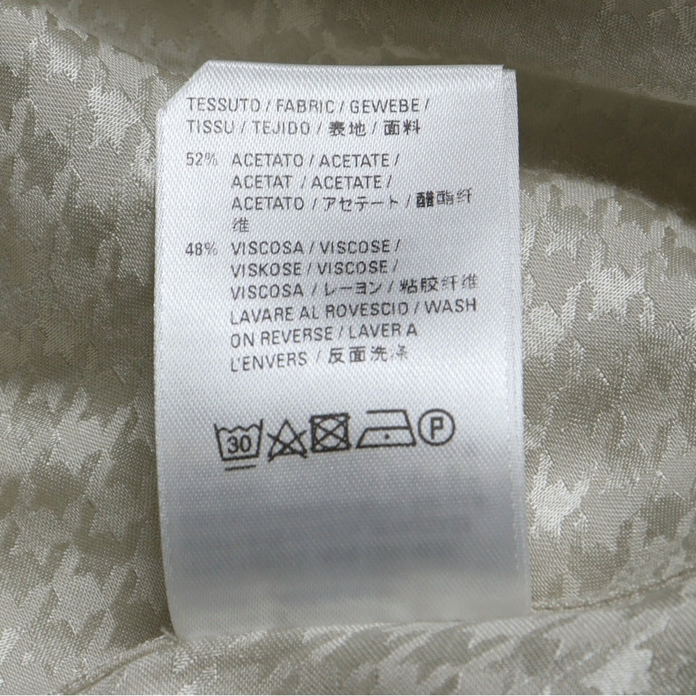 BALENCIAGA(バレンシアガ) 20SS アセテート レーヨン ガンクラブチェック 千鳥格子総柄 ジャガード レギュラーカラー 半袖シャツ アイボリー 595038 TID28