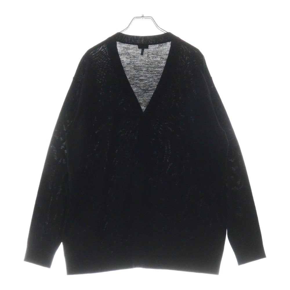 LOEWE(ロエベ) アナグラム ロゴ刺繍 ウール ニットカーディガン ブラック Q825Y16K02