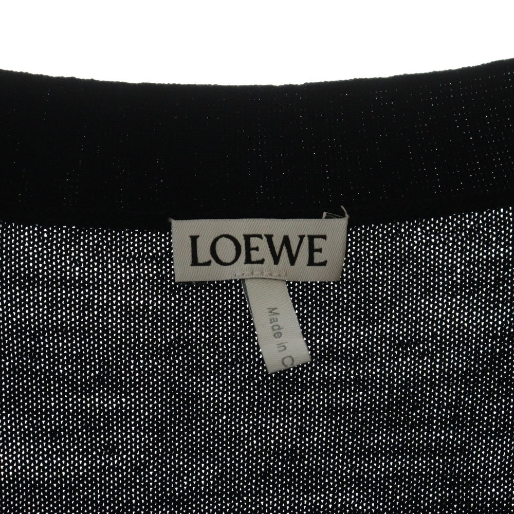 LOEWE(ロエベ) アナグラム ロゴ刺繍 ウール ニットカーディガン ブラック Q825Y16K02