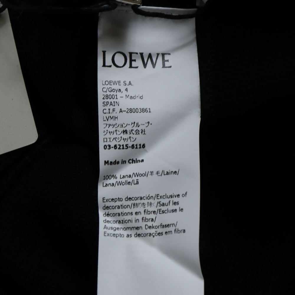 LOEWE(ロエベ) アナグラム ロゴ刺繍 ウール ニットカーディガン ブラック Q825Y16K02