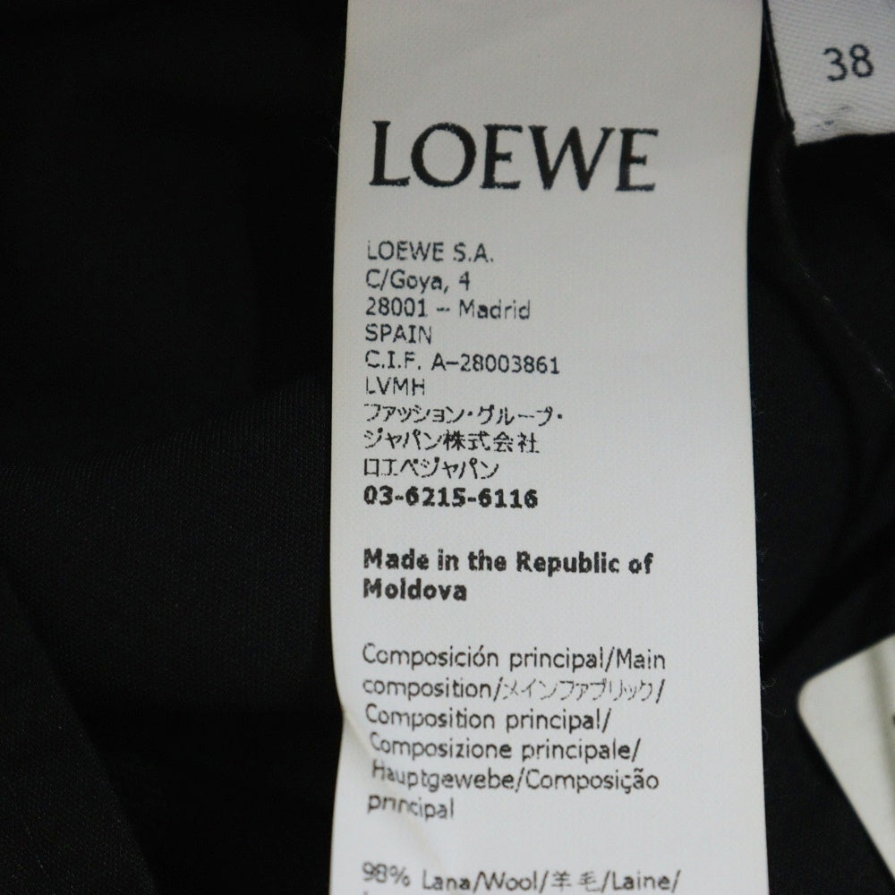 LOEWE(ロエベ) ウール ノータック ストレート スラックスパンツ トラウザーズ ブラック Q825331X06