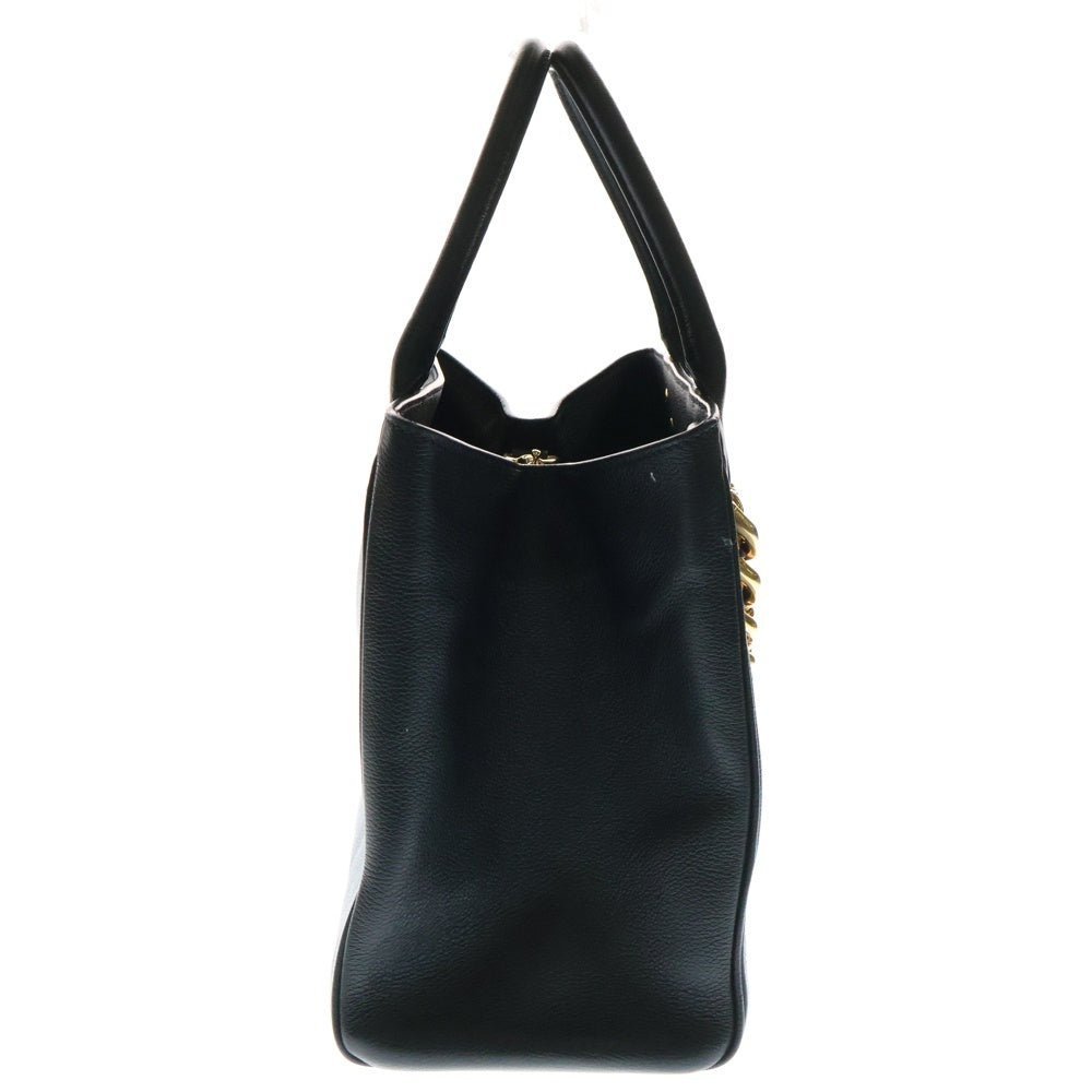 VERSACE(ヴェルサーチ) メデューサ トートバッグ ハンドバッグ ブラック ゴールド金具 レザー