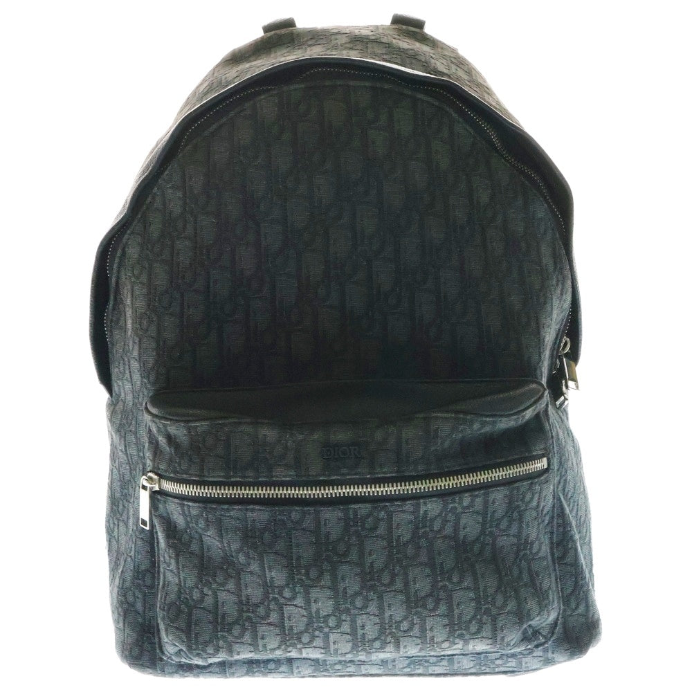 Christian Dior(クリスチャンディオール) トロッター バックパック リュックサック ブラック シルバー金具 キャンバス×レザー