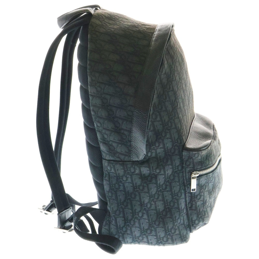 Christian Dior(クリスチャンディオール) トロッター バックパック リュックサック ブラック シルバー金具 キャンバス×レザー