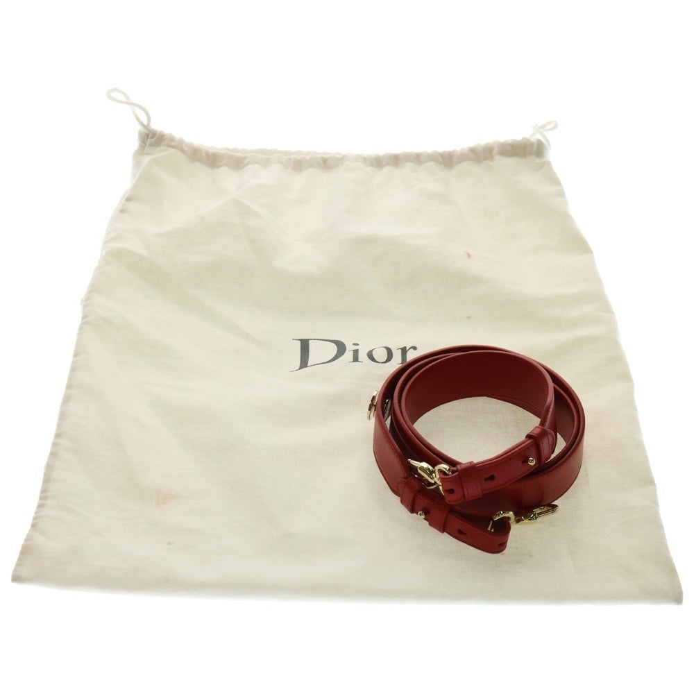 Christian Dior(クリスチャンディオール) Lady Dior My ABCDior マイレディディオール カナージュ 2WAY レザーハンドバッグ ショルダーバッグ レッド レディース