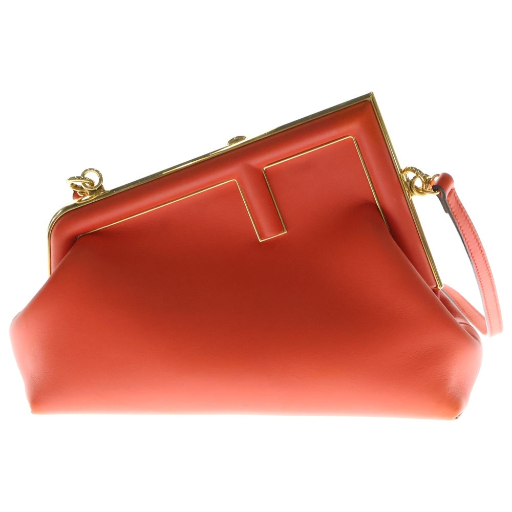 FENDI(フェンディ) ファースト スモール ショルダーバッグ ミニバッグ レッド オレンジ ゴールド金具 レザー 8BP129