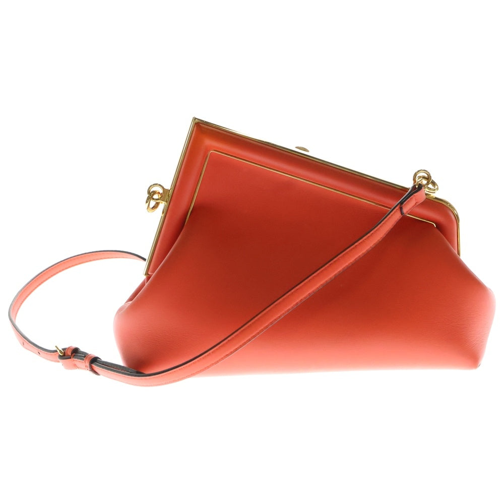 FENDI(フェンディ) ファースト スモール ショルダーバッグ ミニバッグ レッド オレンジ ゴールド金具 レザー 8BP129