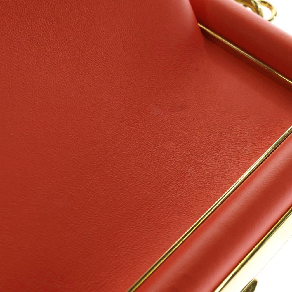 FENDI(フェンディ) ファースト スモール ショルダーバッグ ミニバッグ レッド オレンジ ゴールド金具 レザー 8BP129