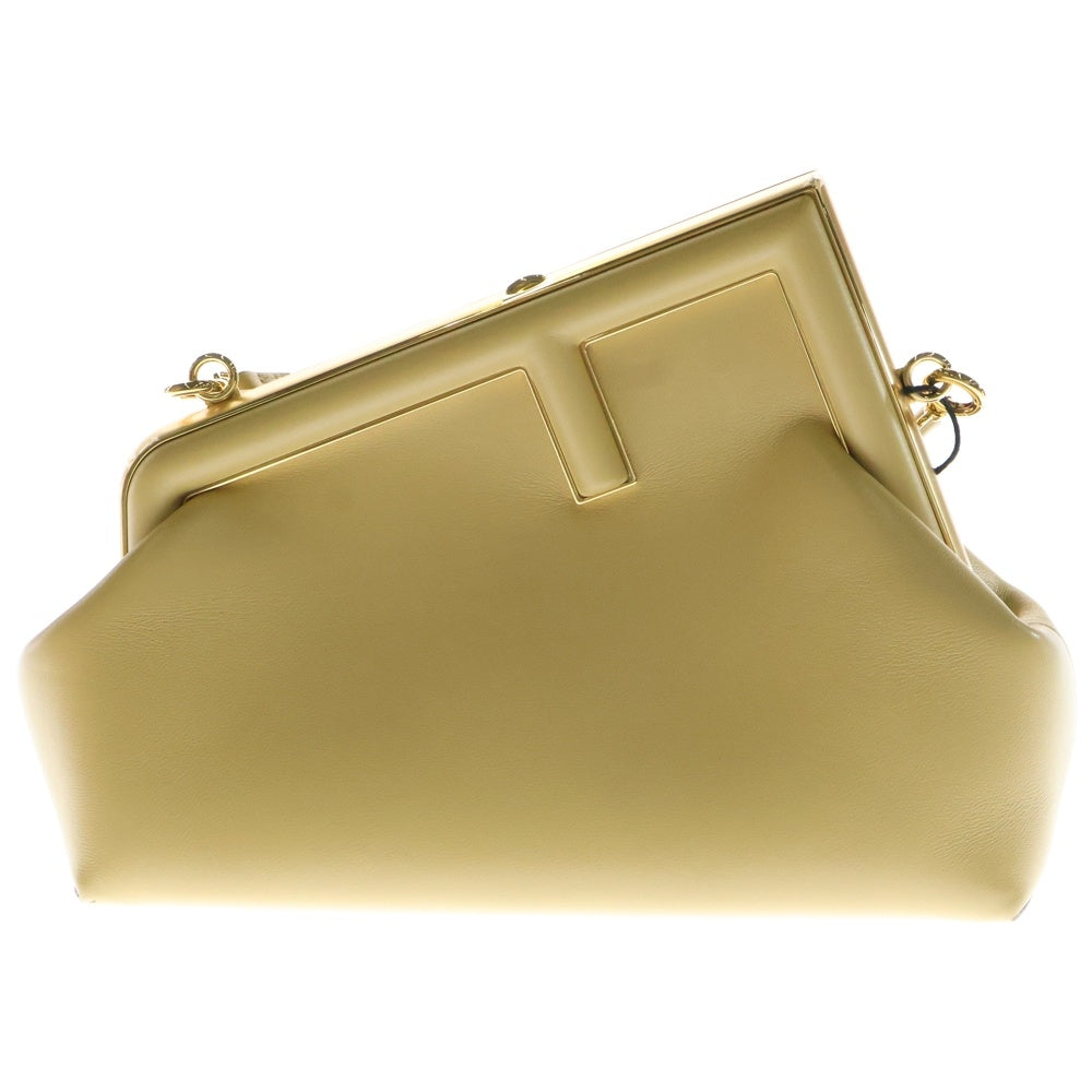 FENDI(フェンディ) ファースト スモール ショルダーバッグ ミニバッグ イエローベージュ レザー ゴールド金具 8BP129