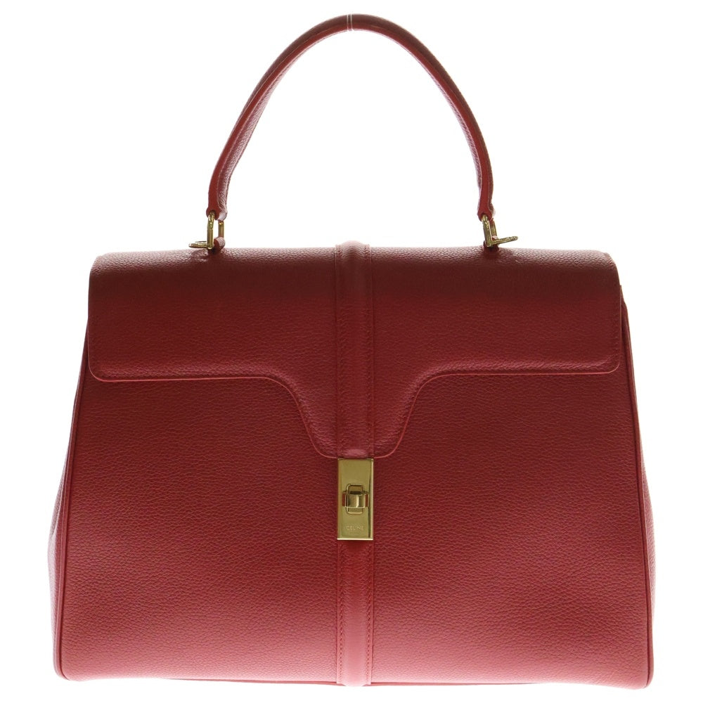 CELINE(セリーヌ) セーズ ミディアム 2WAYバッグ ハンドバッグ ショルダーバッグ レッド ゴールド金具 レザー