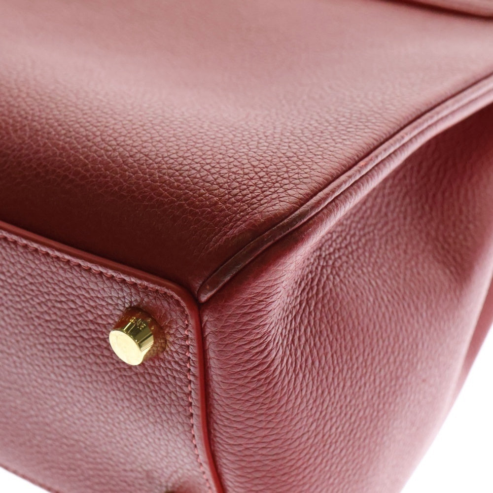 CELINE(セリーヌ) セーズ ミディアム 2WAYバッグ ハンドバッグ ショルダーバッグ レッド ゴールド金具 レザー