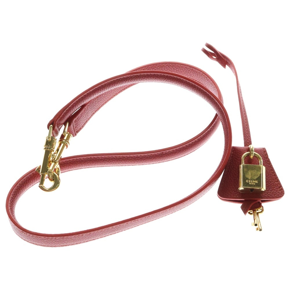 CELINE(セリーヌ) セーズ ミディアム 2WAYバッグ ハンドバッグ ショルダーバッグ レッド ゴールド金具 レザー