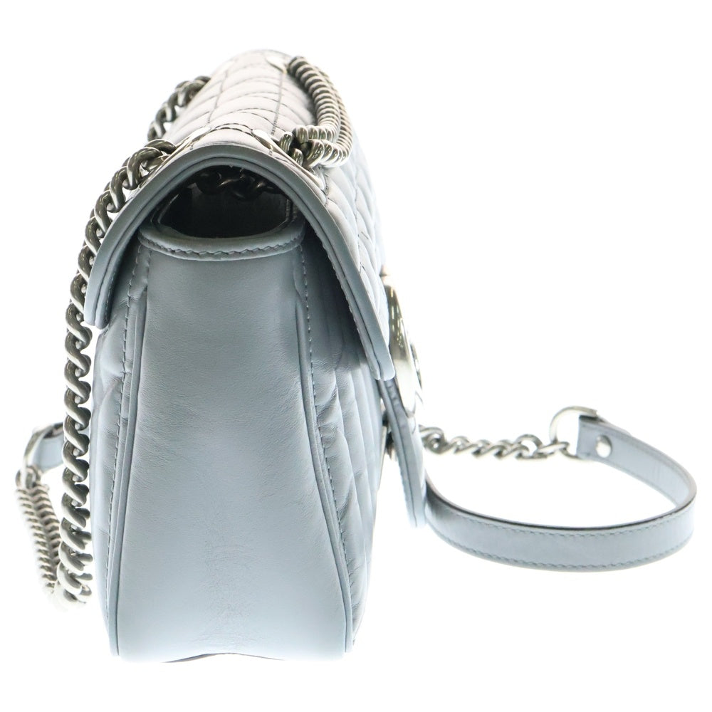 GUCCI(グッチ) GGマーモント チェーンショルダーウォレット ショルダーバッグ チェーンバッグ グレー シルバー金具 443497