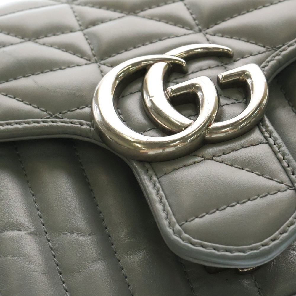 GUCCI(グッチ) GGマーモント チェーンショルダーウォレット ショルダーバッグ チェーンバッグ グレー シルバー金具 443497