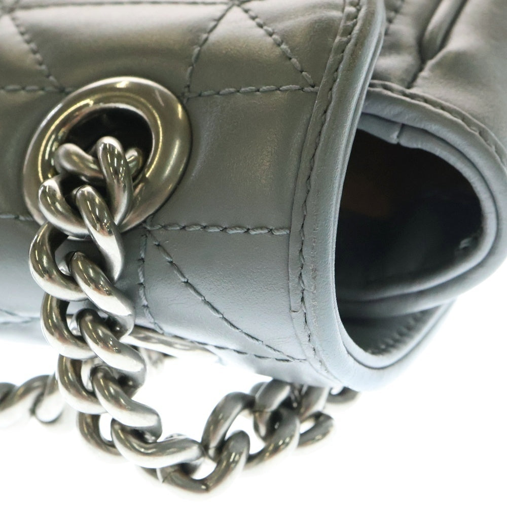 GUCCI(グッチ) GGマーモント チェーンショルダーウォレット ショルダーバッグ チェーンバッグ グレー シルバー金具 443497