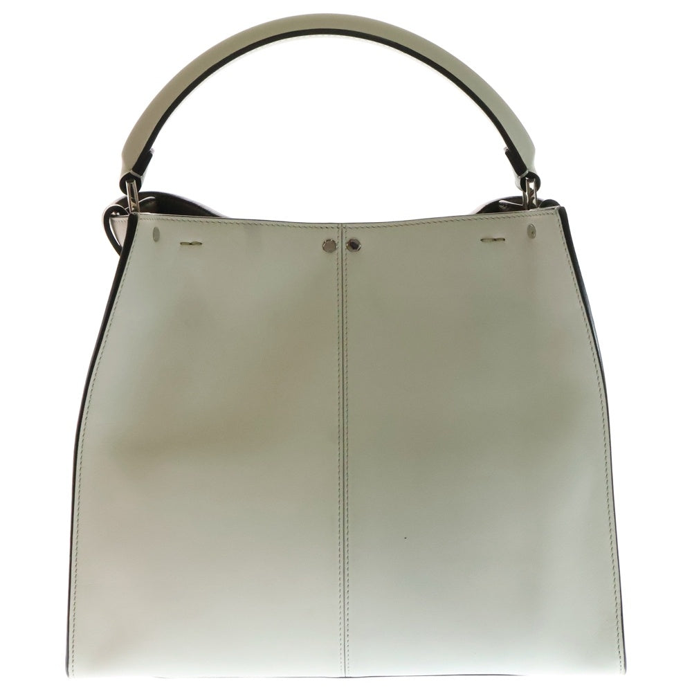 FENDI(フェンディ) ピーカブー エックスライト 2WAYバッグ ハンドバッグ ショルダーバッグ ホワイト シルバー金具 レザー 8BN310