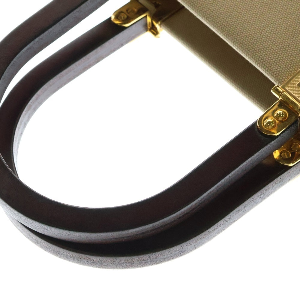 FENDI(フェンディ) サンシャイン 2WAYバッグ トートバッグ ハンドバッグ ショルダーバッグ ゴールド金具 ベージュ キャンバス ウッドハンドル 8BH386