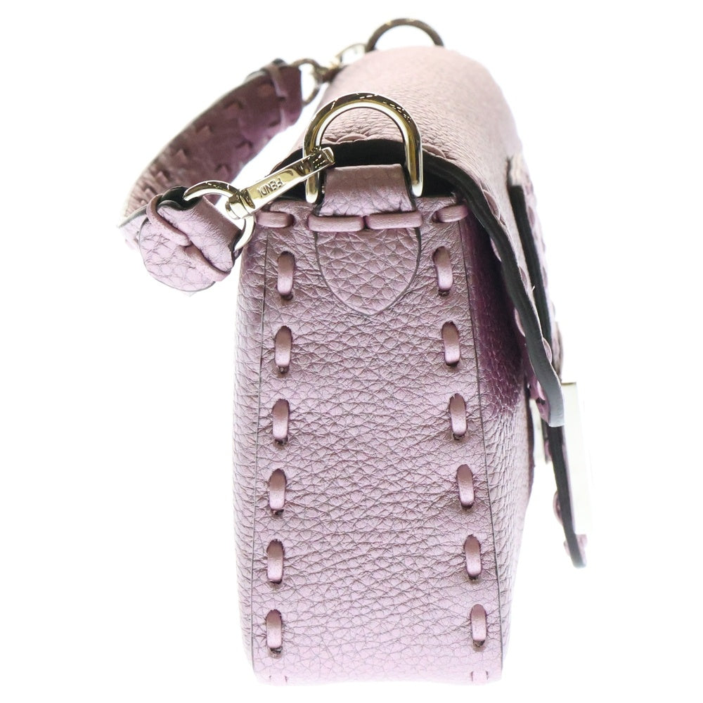 FENDI(フェンディ) ズッカ マンマバケット 2WAYバッグ ハンドバッグ ミニバッグ ショルダーバッグ メタリックパープル メタリックピンク レザー シルバー金具 8BS017 AT0G F0G45