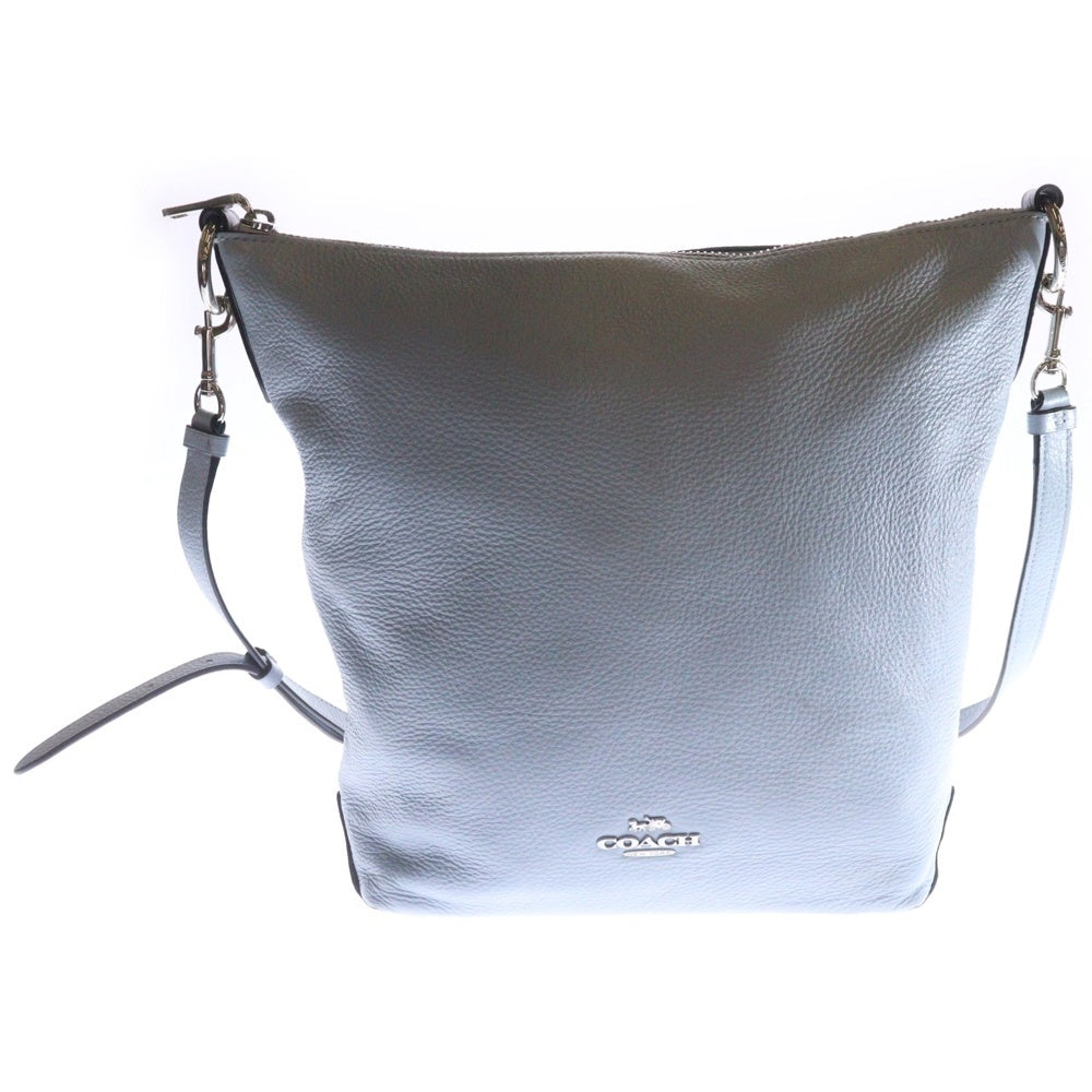 COACH(コーチ) 2WAYショルダーバッグ クラッチバッグ 斜め掛けバッグ セカンドバッグ ライトブルー シルバー金具 レザー