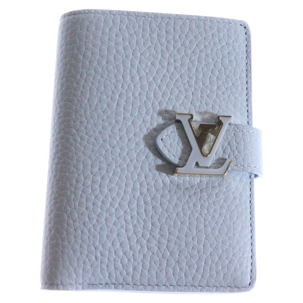 LOUIS VUITTON(ルイヴィトン) LVヴェルティカル コンパクトウォレット 二つ折り財布 コインケース ゴールド金具 オランプブルー レザー M83572