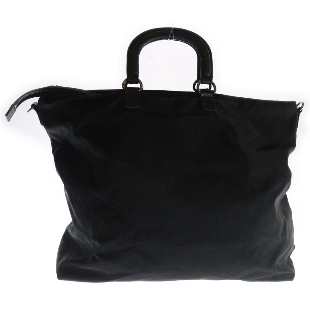 PRADA(プラダ) サフィアーノ スカル スタッズ 2WAYバッグ ショルダーバッグ ハンドバッグ トートバッグ テスート×レザー ブラック シルバー金具