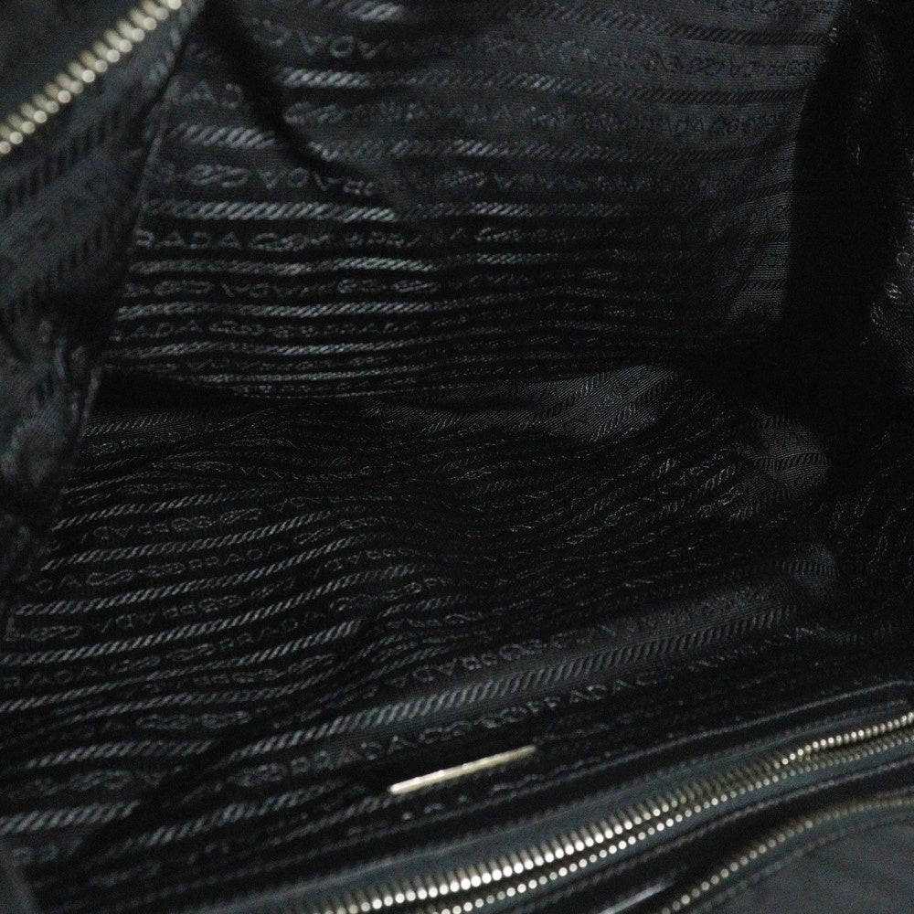 PRADA(プラダ) サフィアーノ スカル スタッズ 2WAYバッグ ショルダーバッグ ハンドバッグ トートバッグ テスート×レザー ブラック シルバー金具