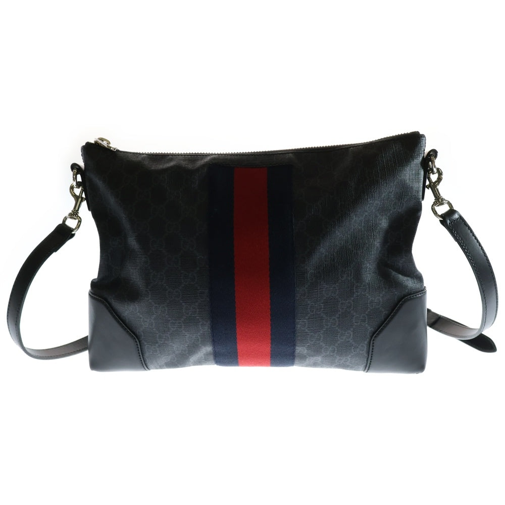 GUCCI(グッチ) GGスプリーム メッセンジャーバッグ ショルダーバッグ PVC ブラック 474139