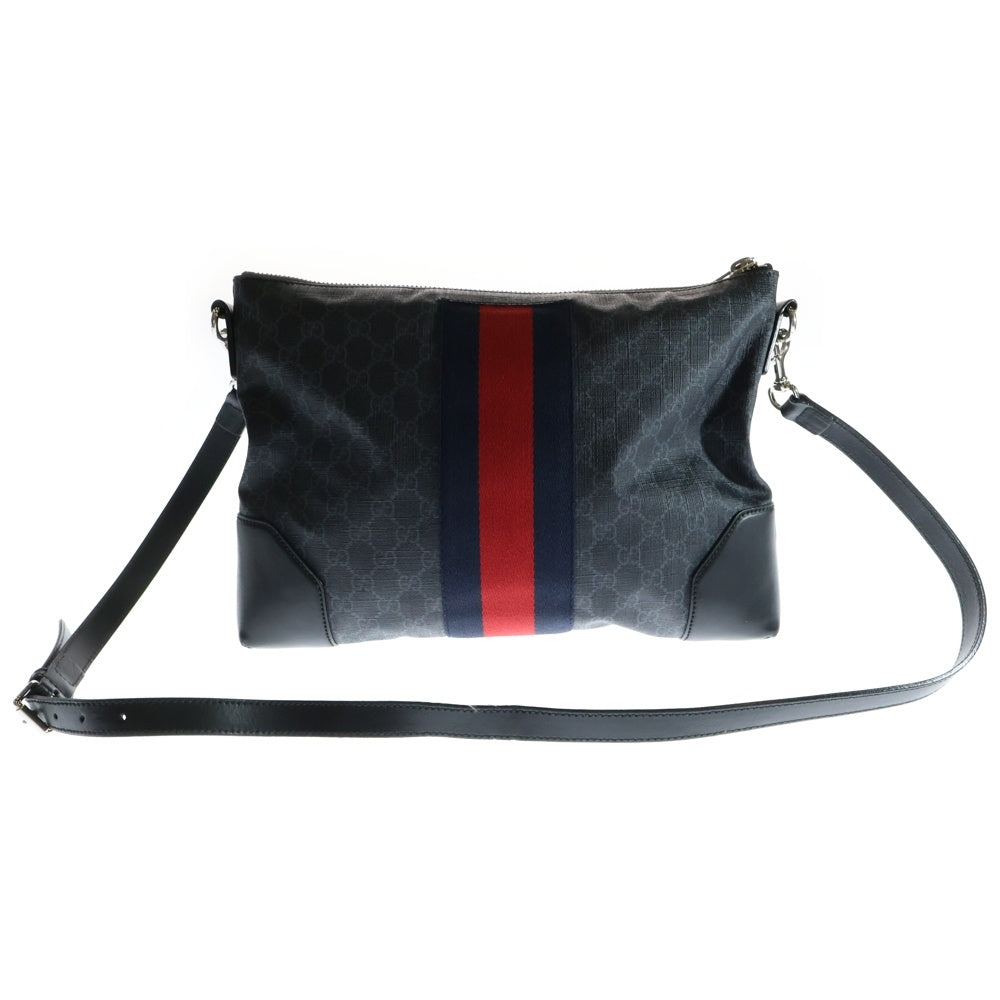 GUCCI(グッチ) GGスプリーム メッセンジャーバッグ ショルダーバッグ PVC ブラック 474139