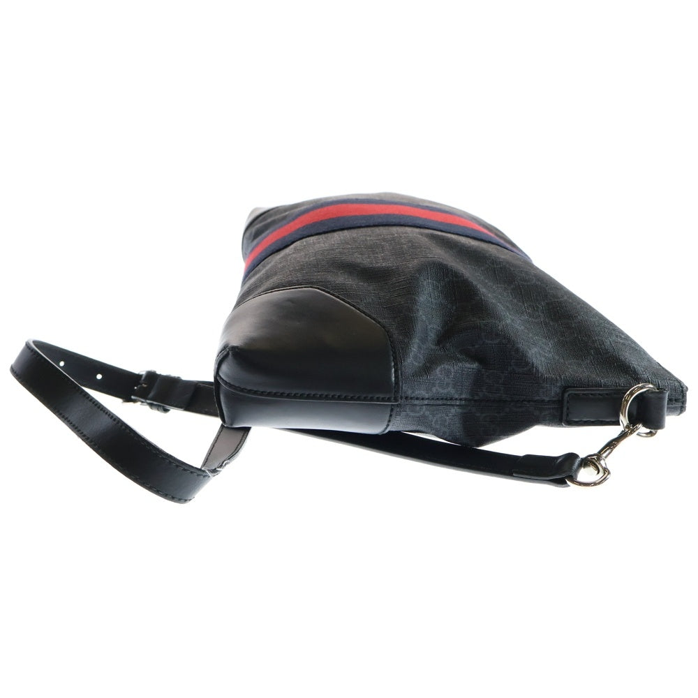 GUCCI(グッチ) GGスプリーム メッセンジャーバッグ ショルダーバッグ PVC ブラック 474139