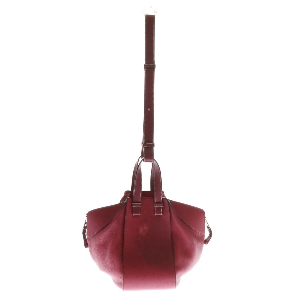 LOEWE(ロエベ) ハンモック スモール 2WAYバッグ ショルダーバッグ ハンドバッグ ワインレッド シルバー金具 レザー