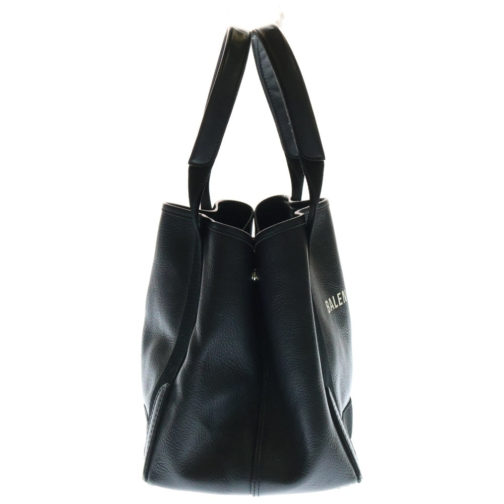 BALENCIAGA(バレンシアガ) ネイビーカバスS ハンドバッグ トートバッグ ブラック シルバー金具 レザー 339933