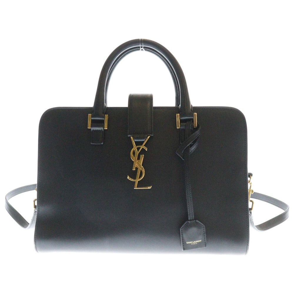 SAINT LAURENT PARIS(サンローランパリ) ベイビースモールカバス カサンドラロゴ 2WAYバッグ ショルダーバッグ ハンドバッグ ゴールド金具 ブラック レザー