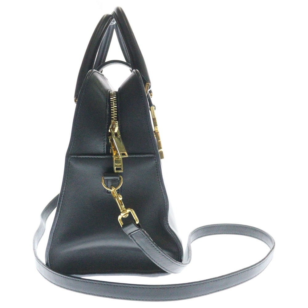 SAINT LAURENT PARIS(サンローランパリ) ベイビースモールカバス カサンドラロゴ 2WAYバッグ ショルダーバッグ ハンドバッグ ゴールド金具 ブラック レザー