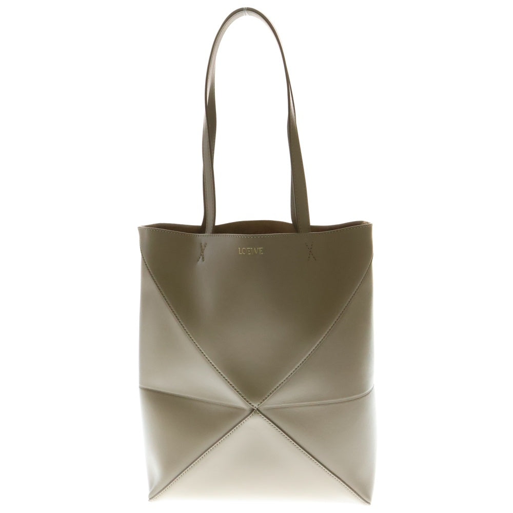 LOEWE(ロエベ) パズルフォルド トート ベージュ レザー ミディアム ショルダーバッグ トートバッグ