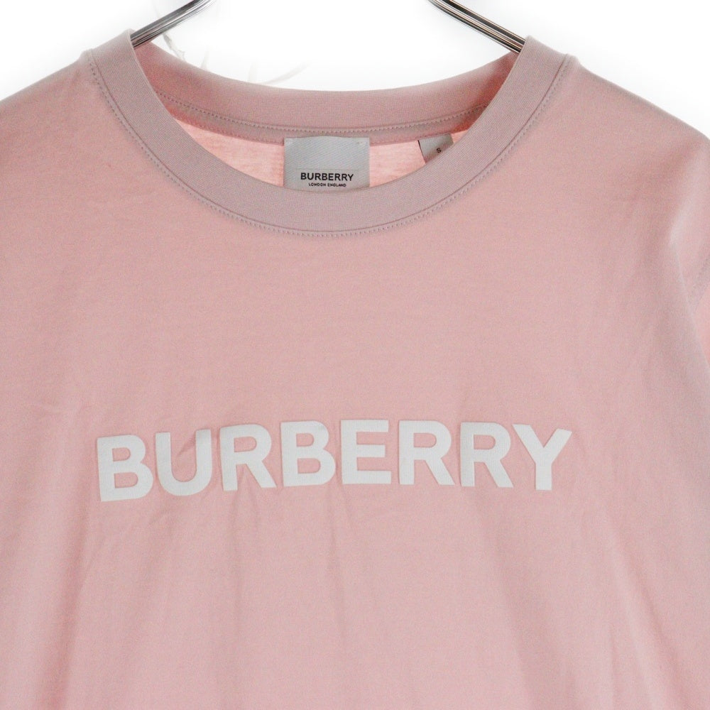 BURBERRY(バーバリー) フロントロゴプリント クルーネック 半袖Tシャツ カットソー ピンク 8067529