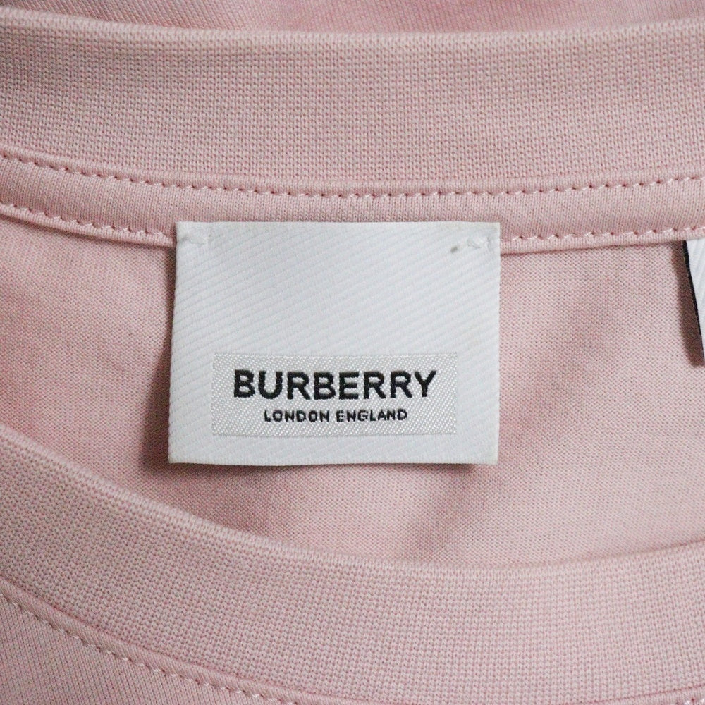 BURBERRY(バーバリー) フロントロゴプリント クルーネック 半袖Tシャツ カットソー ピンク 8067529