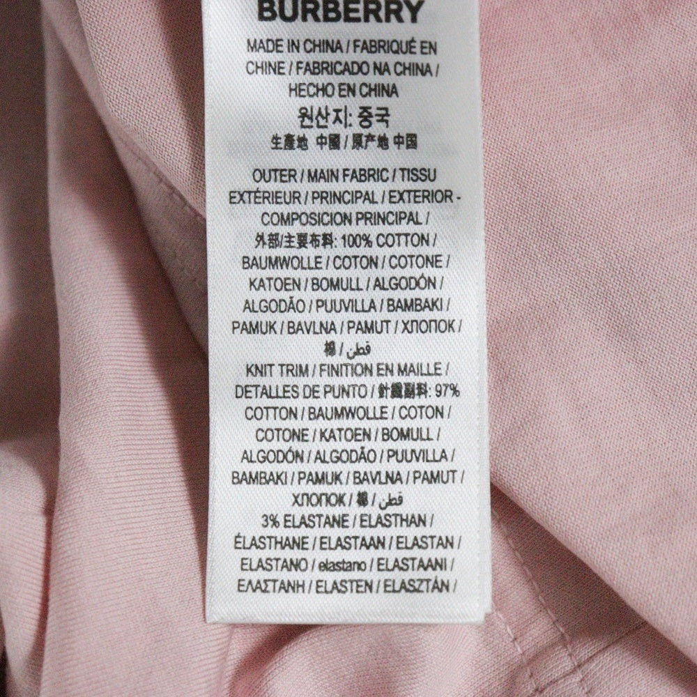 BURBERRY(バーバリー) フロントロゴプリント クルーネック 半袖Tシャツ カットソー ピンク 8067529