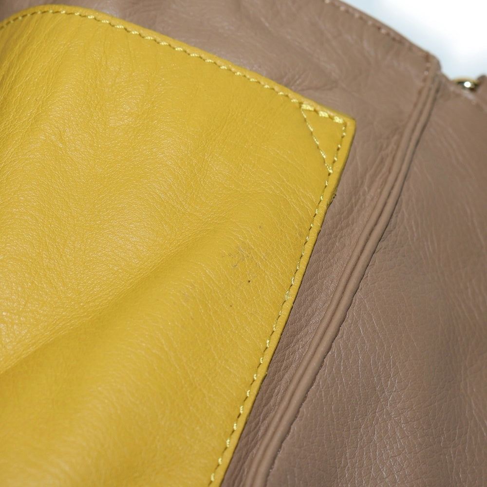 SEE BY CHLOE(シーバイクロエ) 2WAYバッグ ハンドバッグ ショルダーバッグ アイボリー×イエロー×ブラウン レザー ゴールド金具