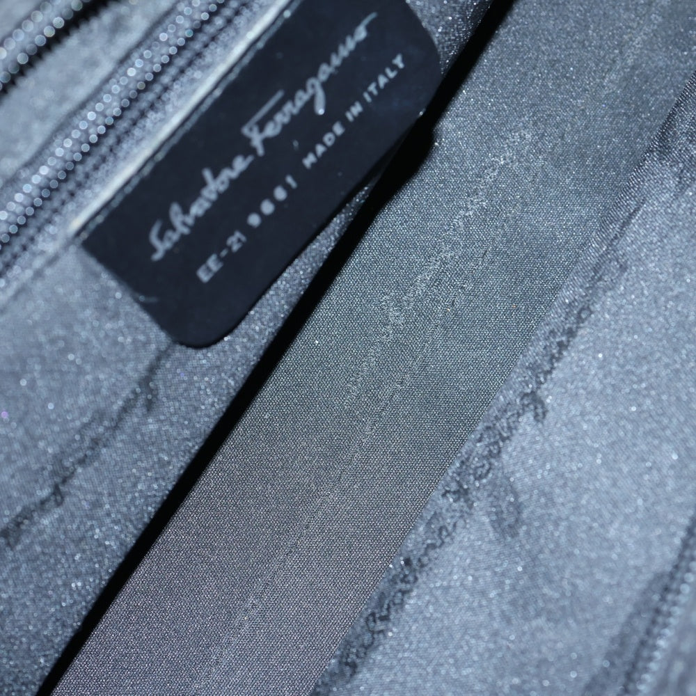 Salvatore Ferragamo(サルヴァトーレ フェラガモ) ハンドバッグ チェーンハンドル ブラック シルバー金具 キャンバス