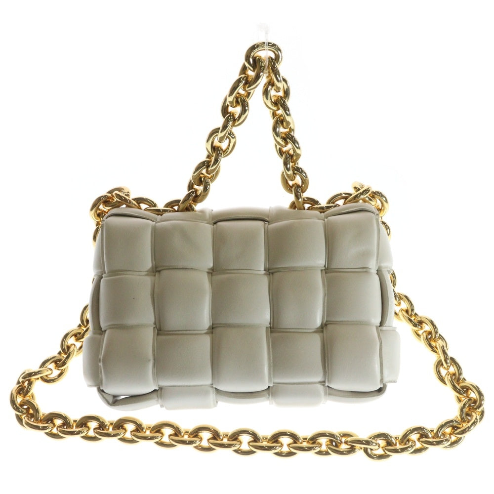 BOTTEGA VENETA(ボッテガヴェネタ) マキシイントレチャート カセットバッグ チェーンレザーショルダーバッグ ハンドバッグ ホワイト 631421 VBWZ0 9143