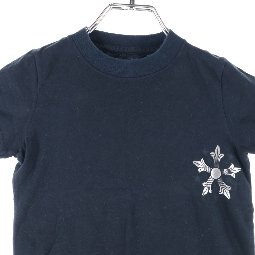 CHROME HEARTS(クロムハーツ) スクロールラベル スタークロス バックプリント クルーネック 半袖Tシャツ カットソー ブラック レディース