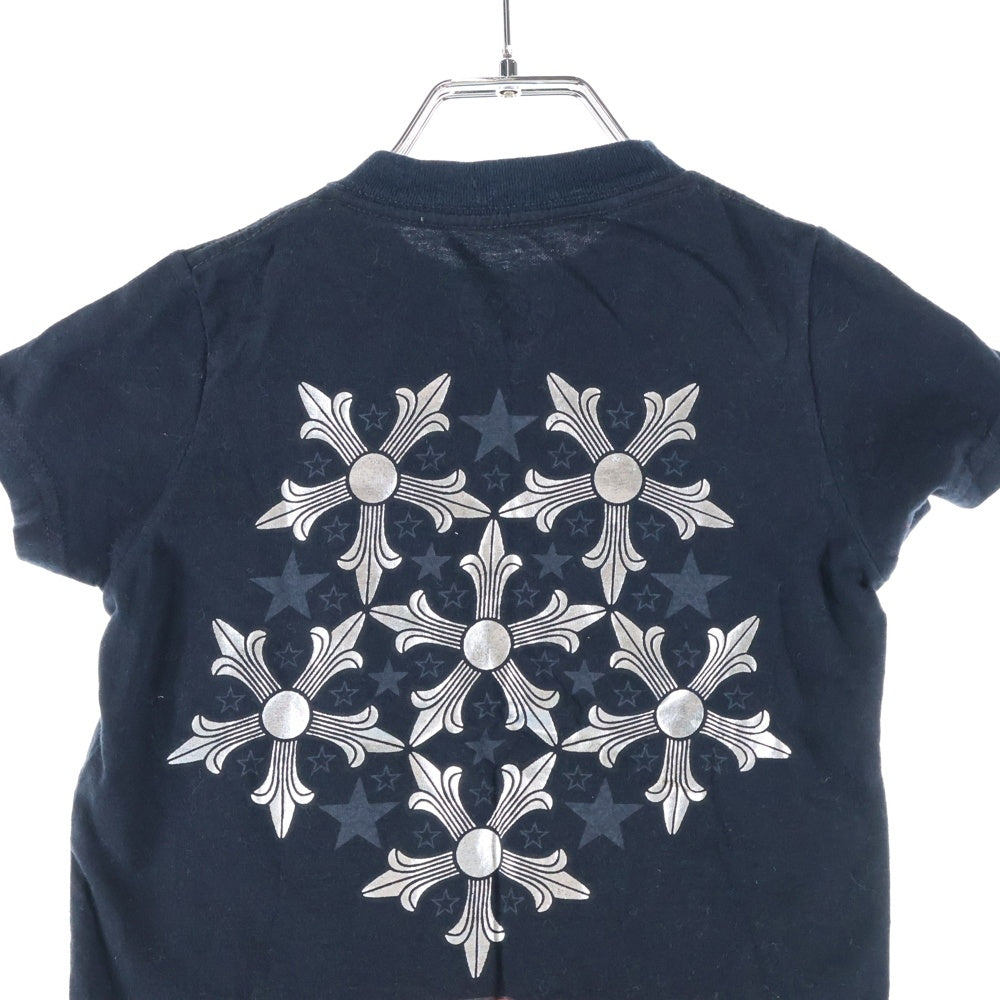 CHROME HEARTS(クロムハーツ) スクロールラベル スタークロス バックプリント クルーネック 半袖Tシャツ カットソー ブラック レディース
